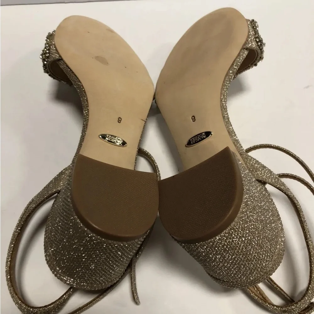 Badgley Mischka Women's Jada Dress Sandal Platinum, Size 8 M
